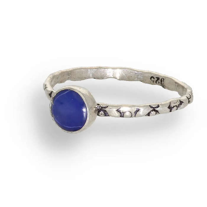 "Celestial Dreams" Sterling Silver Star Sapphire Stackable Ring - September Birthstone