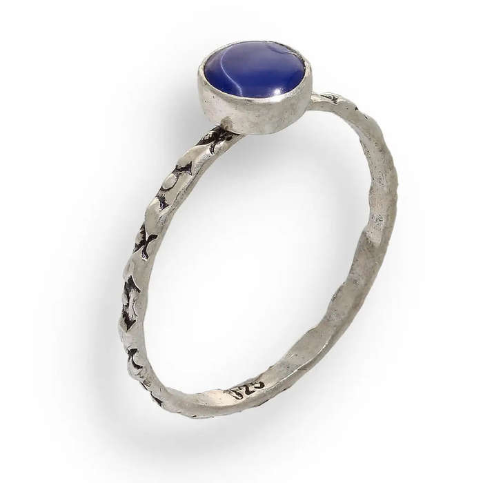 "Celestial Dreams" Sterling Silver Star Sapphire Stackable Ring - September Birthstone