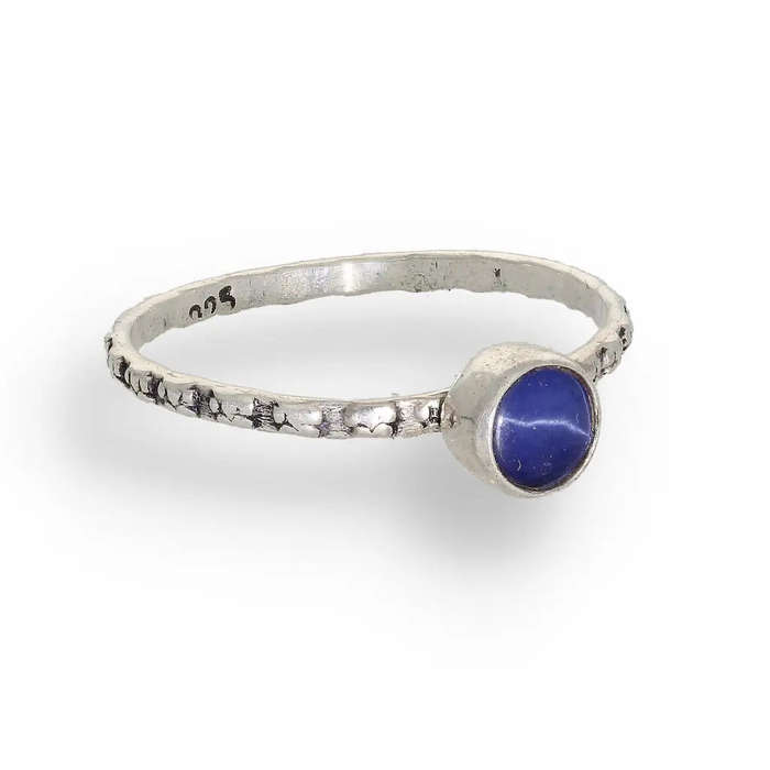 "Celestial Dreams" Sterling Silver Star Sapphire Stackable Ring - September Birthstone