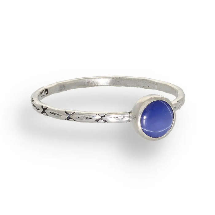 "Celestial Dreams" Sterling Silver Star Sapphire Stackable Ring - September Birthstone
