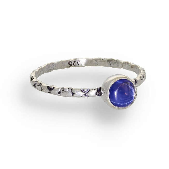 "Celestial Dreams" Sterling Silver Star Sapphire Stackable Ring - September Birthstone