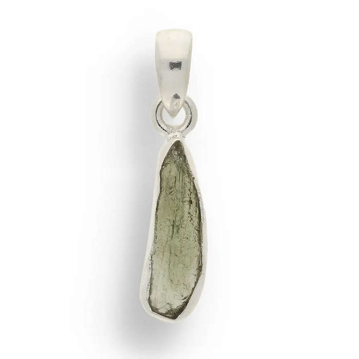 Moldavite Cosmic Necklace  Real Gem in Silver Shine