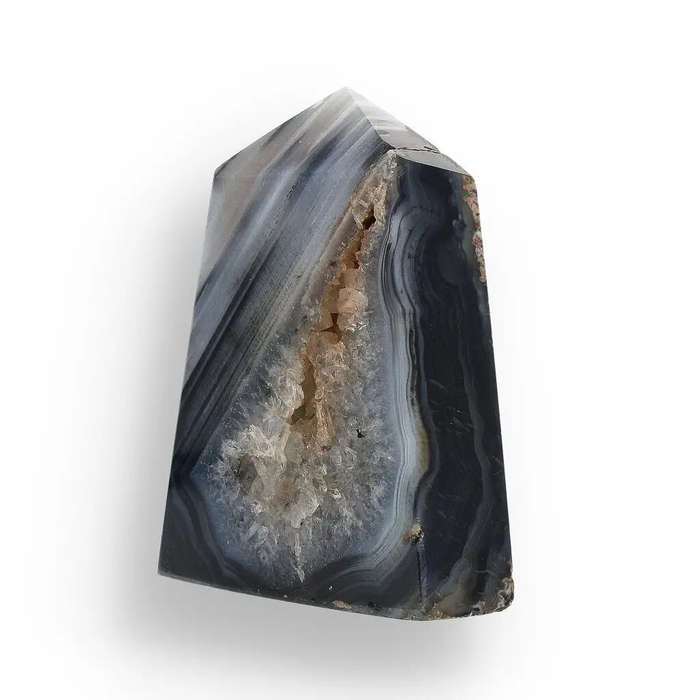 Black Agate Focus Point  Calm in Crystal Form