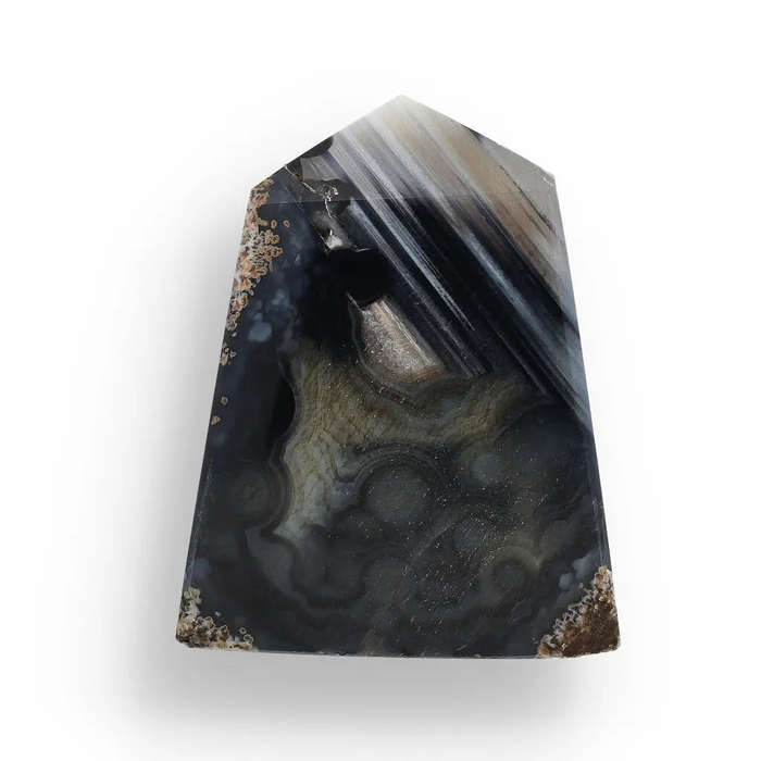 Black Agate Focus Point  Calm in Crystal Form