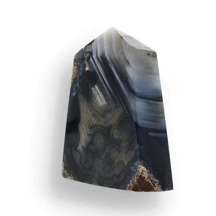 Black Agate Focus Point  Calm in Crystal Form