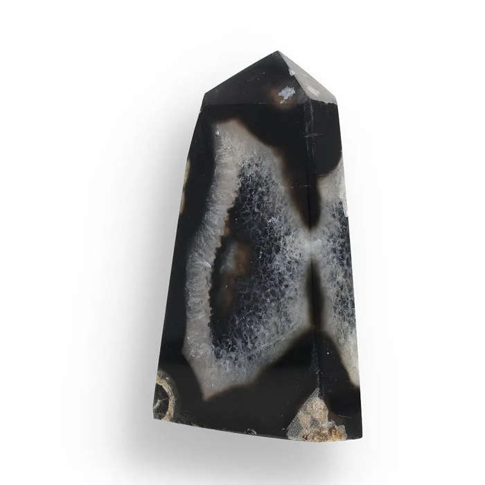 Black Agate Energy Obelisk  Stability in Stone