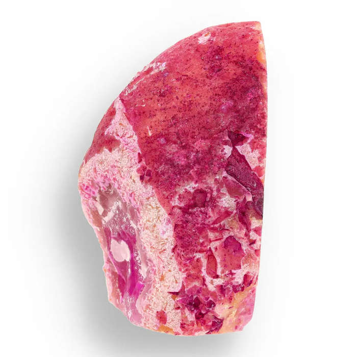 Agate Crystal Cave - Pink Dyed Polished Flat Base Geode