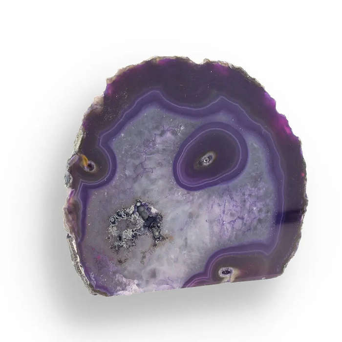 Purple Dyed Agate Portal - Colorful Flat Base Crystal Geode