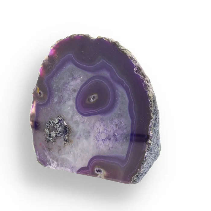 Purple Dyed Agate Portal - Colorful Flat Base Crystal Geode