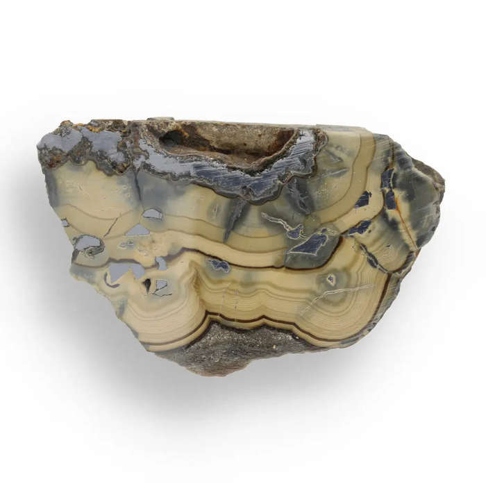 Authentic Olkusz Schalenblende Slice: Unique Banded Sulfide Ore from Pomorzany Mine