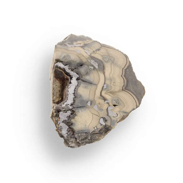 Authentic Olkusz Schalenblende Slice: Unique Banded Sulfide Ore from Pomorzany Mine