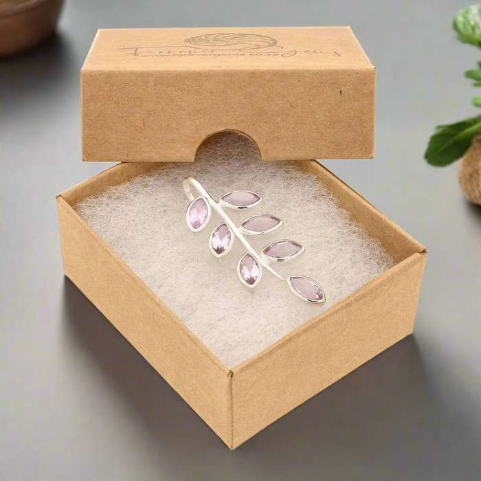 Leaf & Light Amethyst Silver Pendant