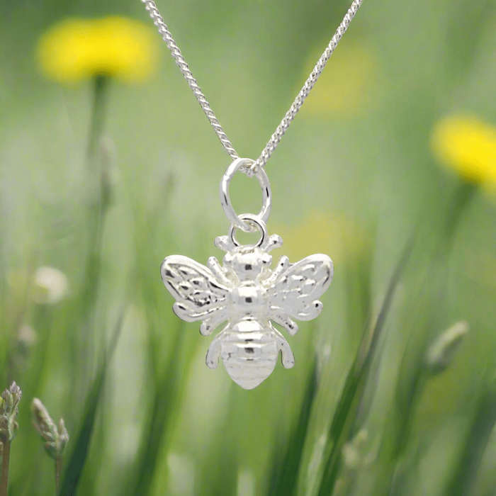 Buzzing Bee Sterling Silver Necklace