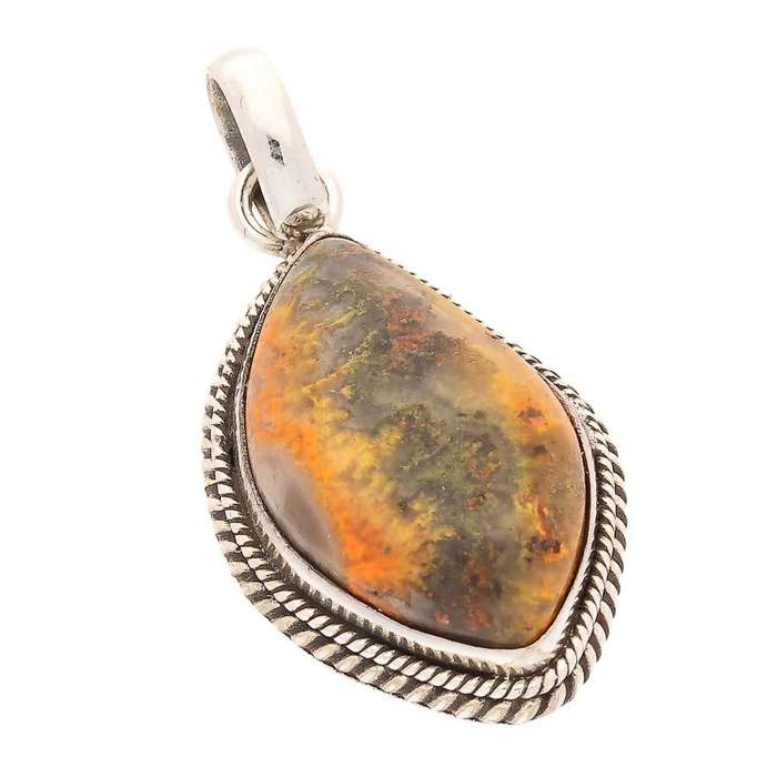 Bumble Bee Jasper Sterling Silver Pendant