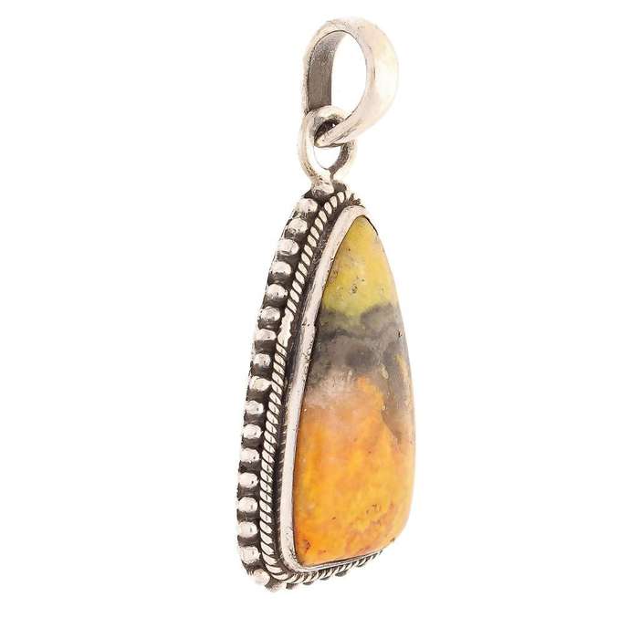 Bumble Bee Jasper Sterling Silver Pendant