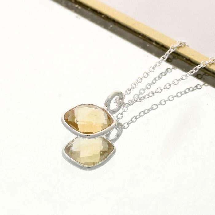 Joy & Abundance - Faceted Citrine Cushion Necklace