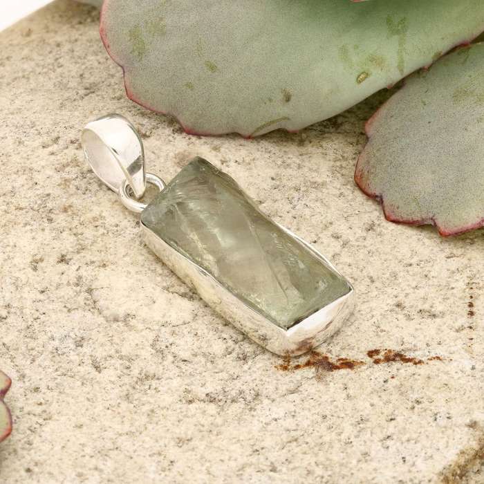 Elemental Aura Rough Prasiolite Necklace