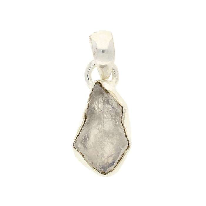 Nature's Treasures: Raw Moonstone Sterling Silver Necklace