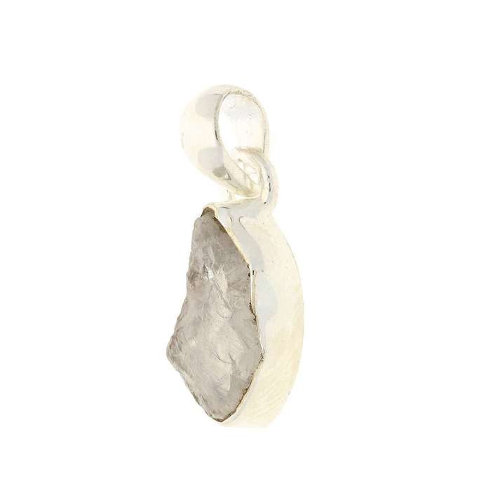 Nature's Treasures: Raw Moonstone Sterling Silver Necklace