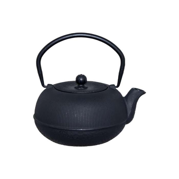 Black Cast Iron Teapot with Infuser