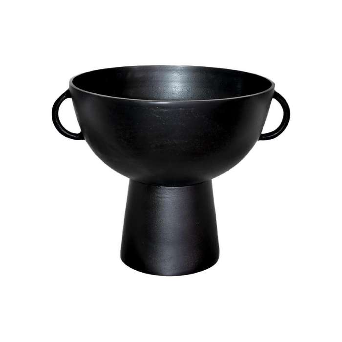 Black Footed Bowl With Handles