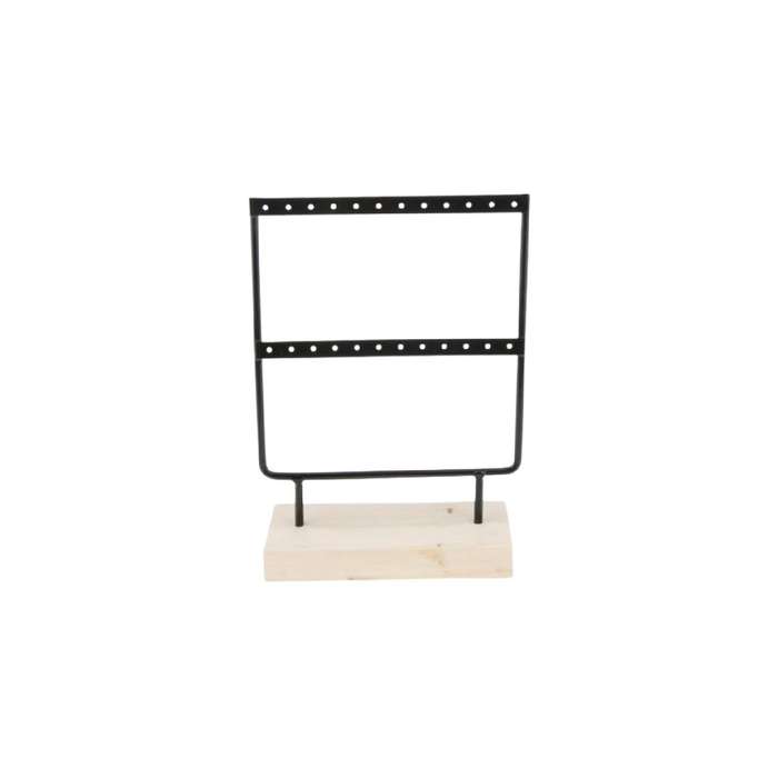 Black & Natural Wood Earring Display