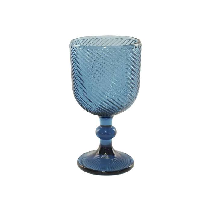 Blue Swirl Wine Glass