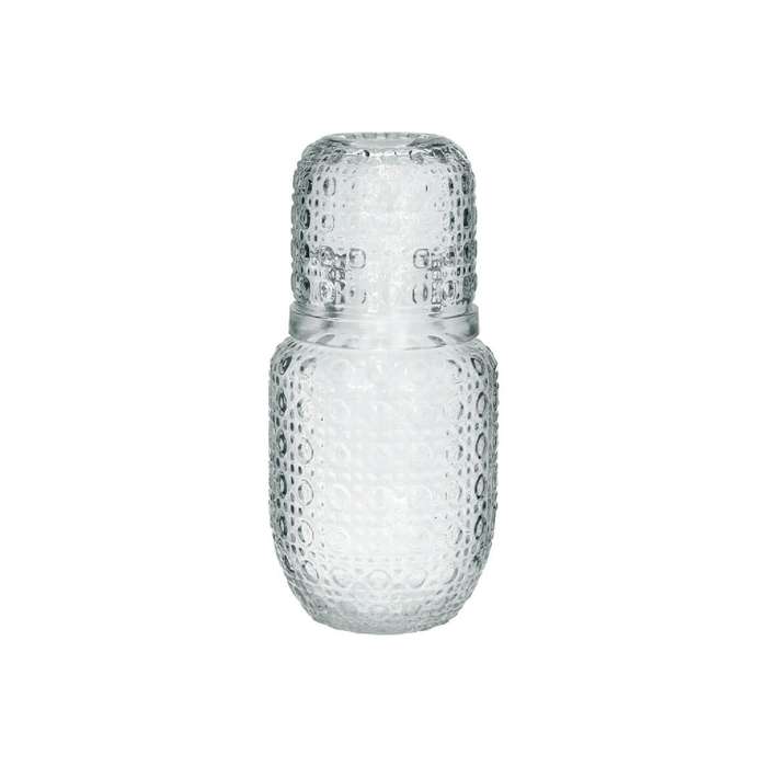 Embossed Glass Carafe & Tumbler