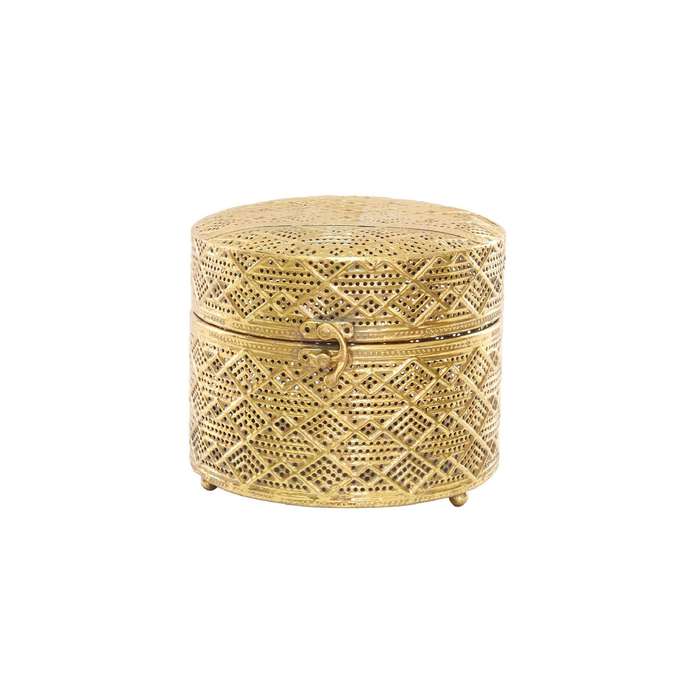 Gold Lattice Metal Trinket Box