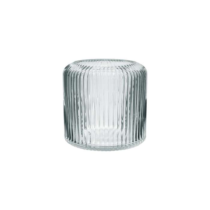Ribbed Glass Cylinder Vase