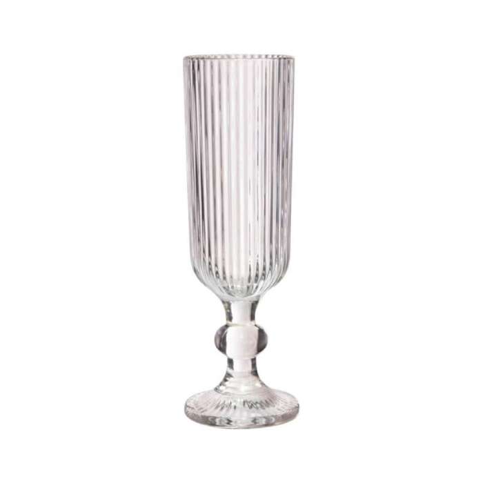 Clear Ribbed Champagne Flute