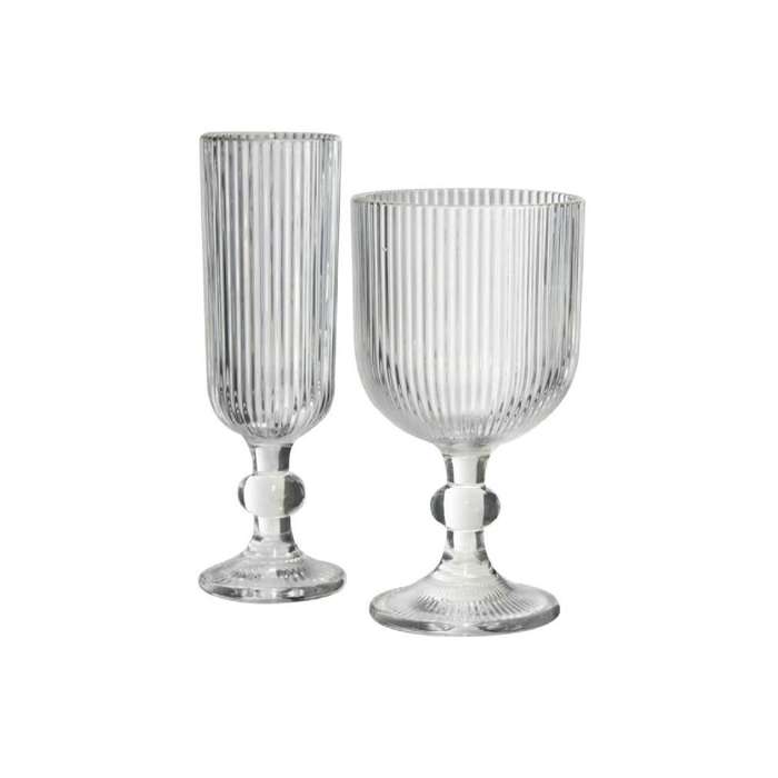 Clear Ribbed Champagne Flute