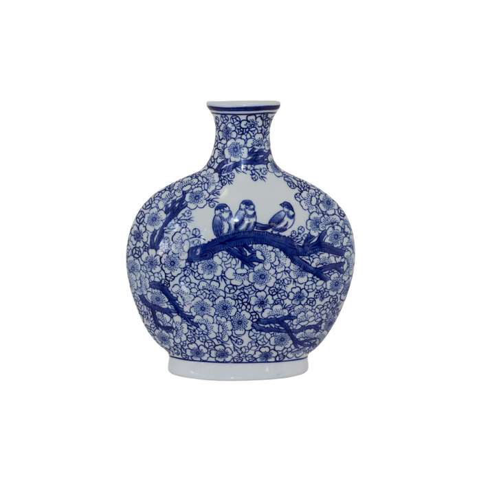 Navy & White Bottle Vase