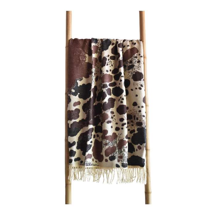 Nguni Skin Ivory & Black Throw