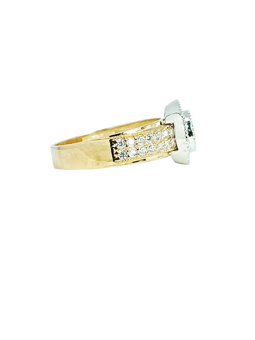 9ct Gold Brilliant Cut Halo Cubic Engagement Wedding Ring Size P 1604871