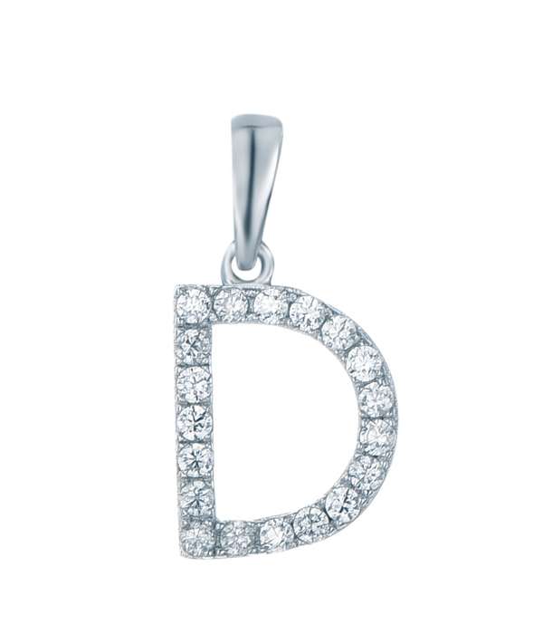 Sterling Silver Micro Set Letter D Pendant SP00019
