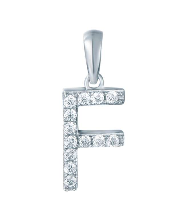 Sterling Silver Micro Set Letter F Pendant SP00021