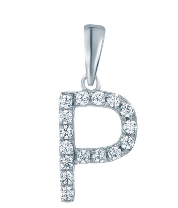 Sterling Silver Micro Set Letter P Pendant SP00031