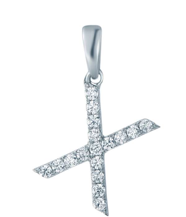 Sterling Silver Micro Set Letter X Pendant SP00039