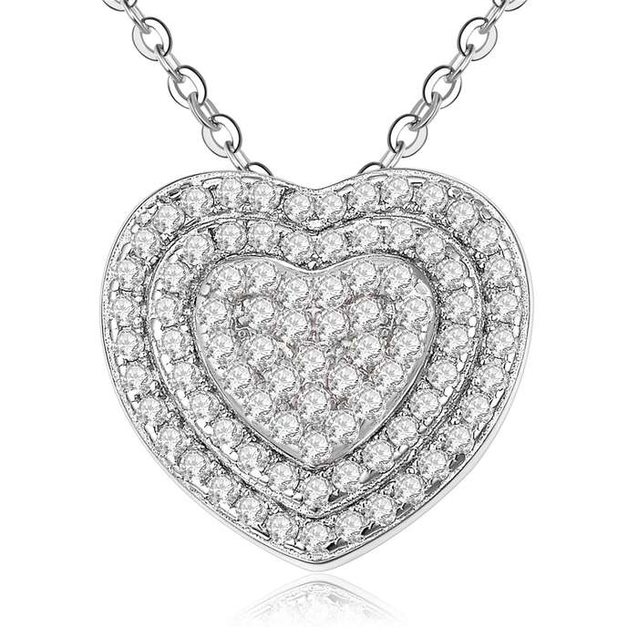 Sterling Silver Micro Set Heart Pendant SP00012