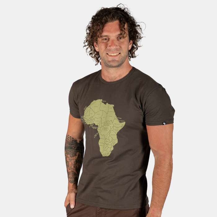 Men's Africa Main Land Printed Design T-Shirt Slim Fit