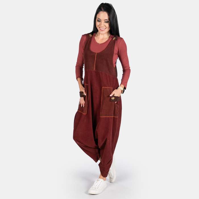 Ladies' Harem Cord Dungaree