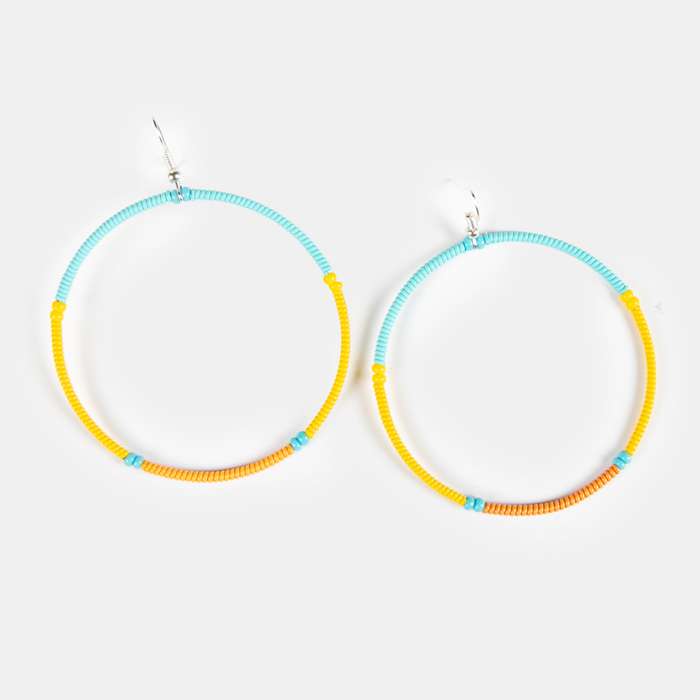 Women's Creole Earrings Large Split 2 Tone Colours