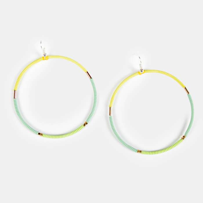 Women's Creole Earrings Large Split 2 Tone Colours