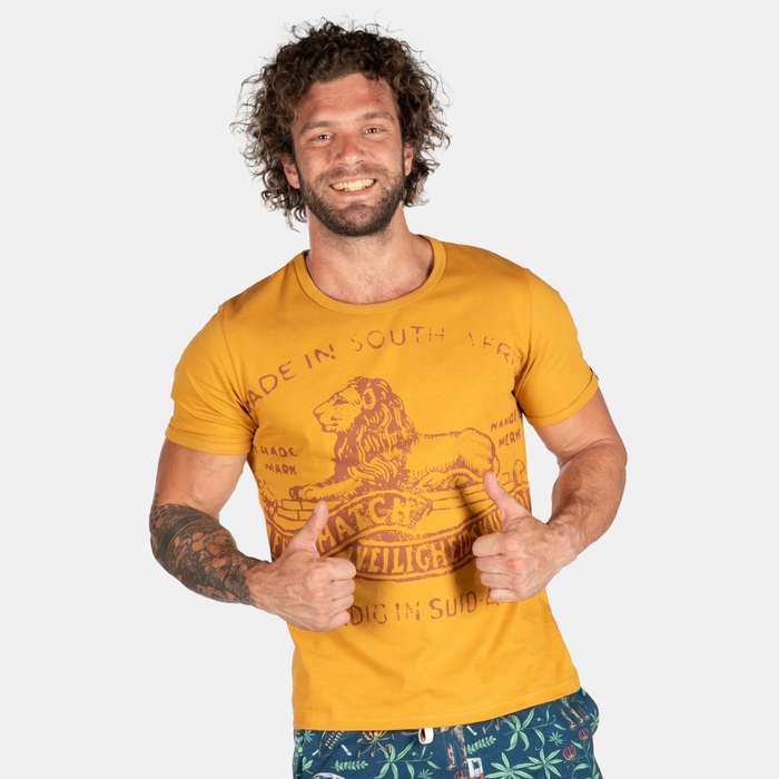 Men's Iconic Lion Matches New Design South Africa T-shirt With Crew Neck