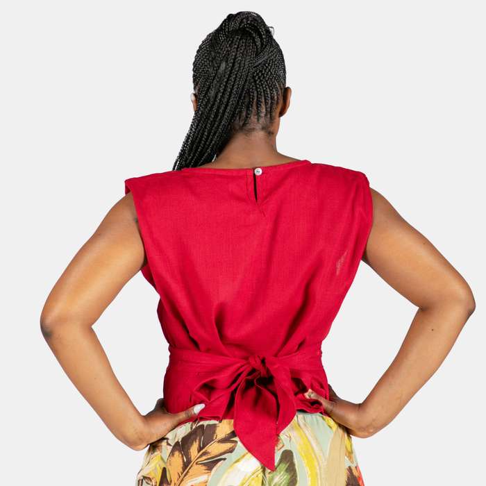 Ella Sleeveless Top with Wrap Belt