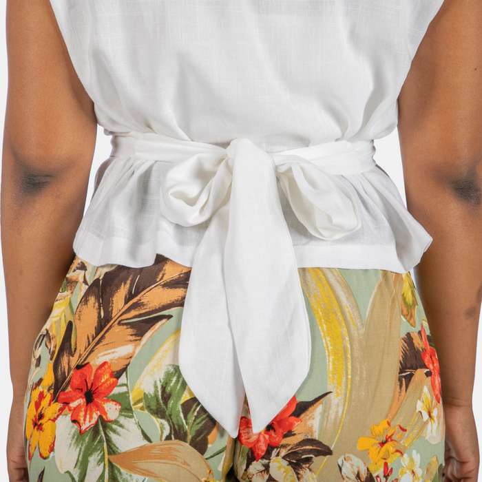 Ella Sleeveless Top with Wrap Belt