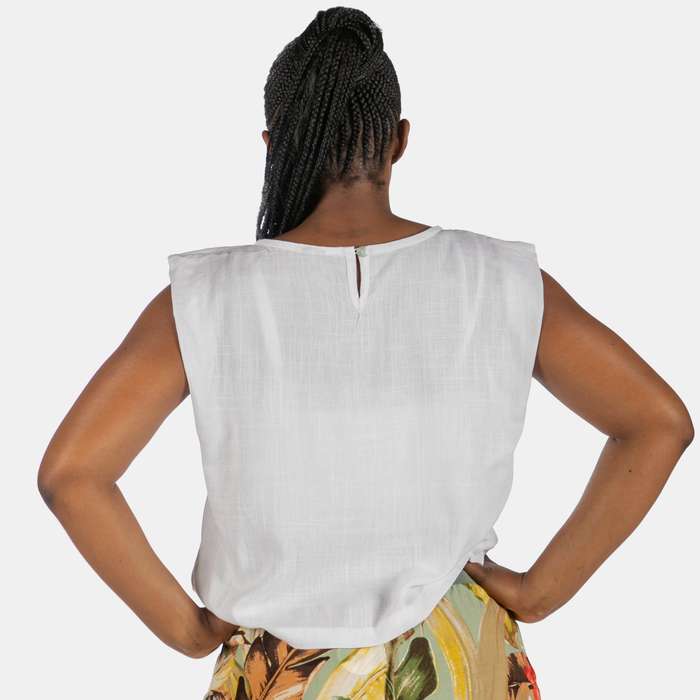 Ella Sleeveless Top with Wrap Belt
