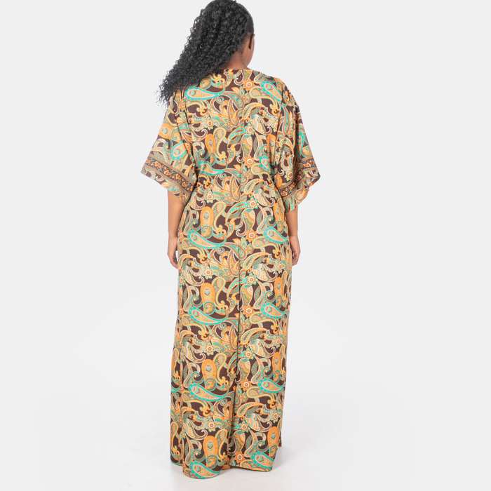 Women's Zanzibar Summer Silk Blend Kaftan - Chocolate