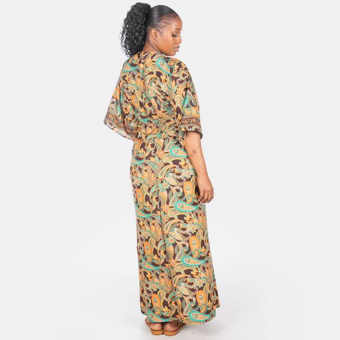 Women's Zanzibar Summer Silk Blend Kaftan - Chocolate